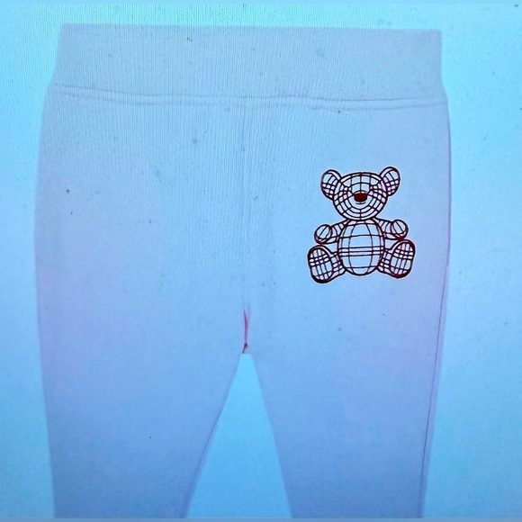 Burberry, new with tags, pink,‎ thomas bear motif Cotton track trousers 18 month - Picture 1 of 6